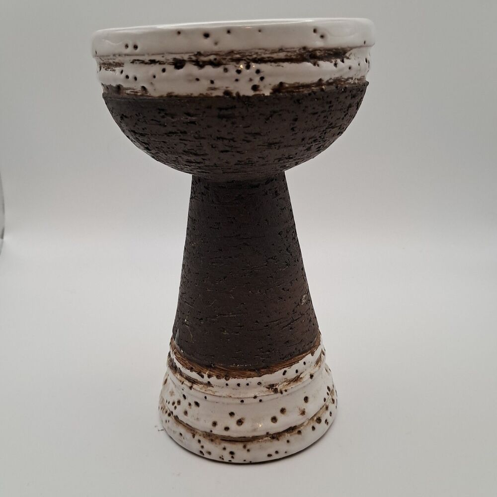 Vtg Bitossi Rosenthal Netter Lava Glaze Brown Chalise Candle Holder MCM...